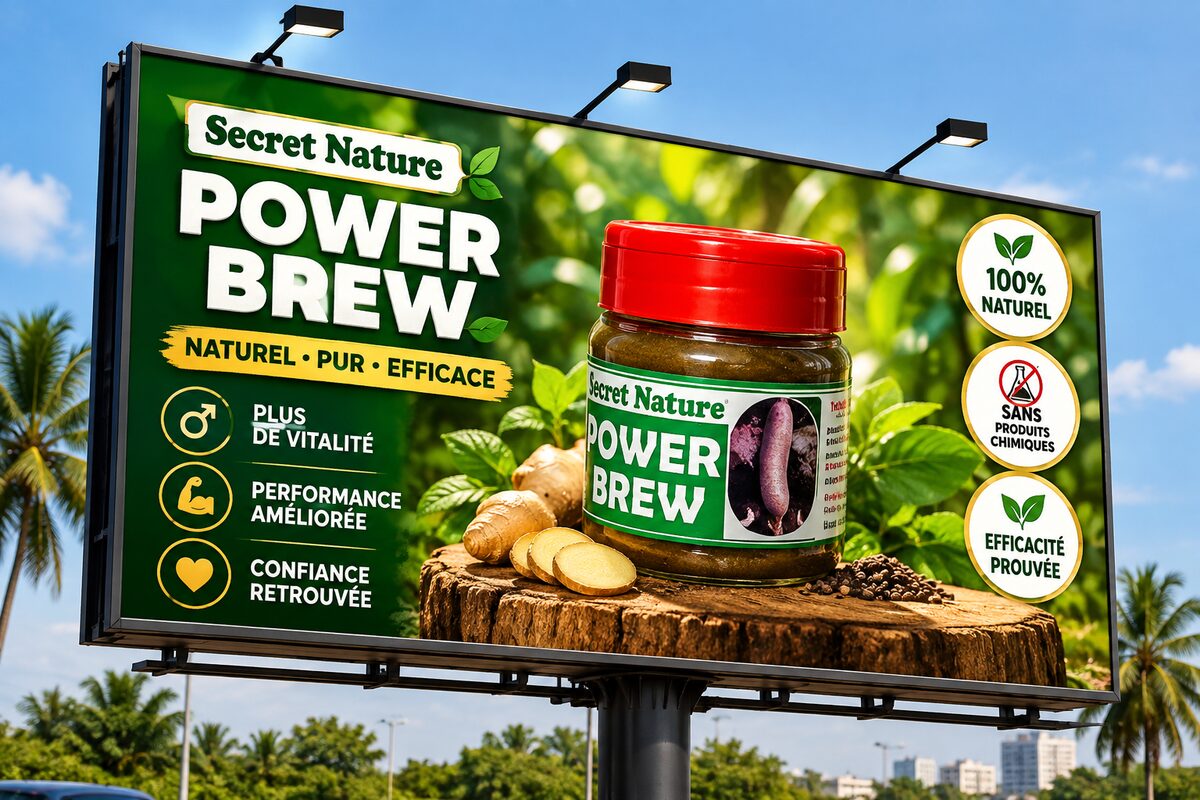 Affiche Power Brew — Naturel, pur, efficace
